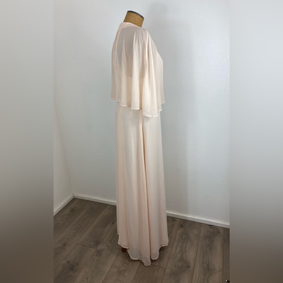 ModCloth Women’s XL NWT Wrapped in Rapture Dress Maxi Halter Chiffon Caped Wrap - Picture 9 of 11